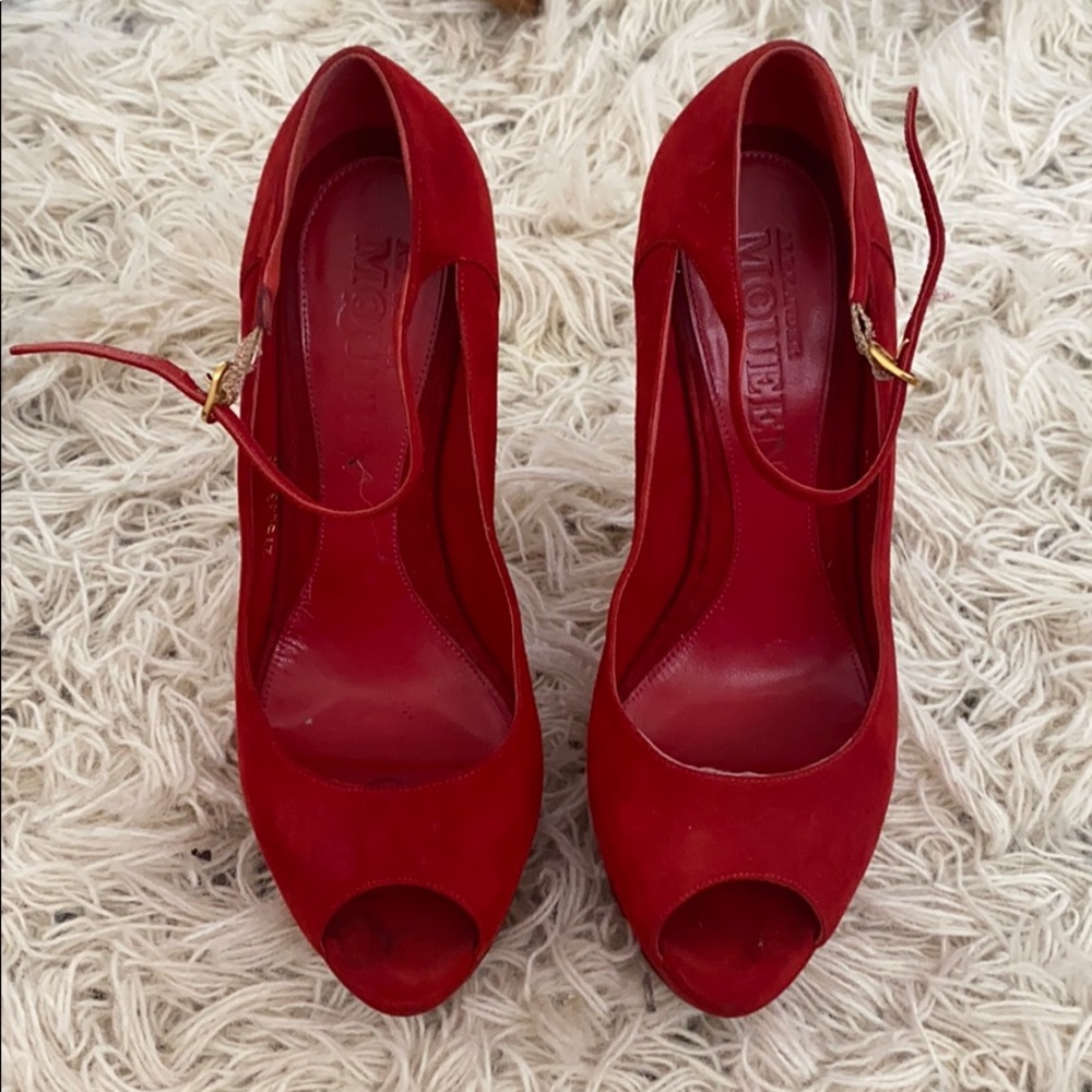 Alexander McQueen red platforms